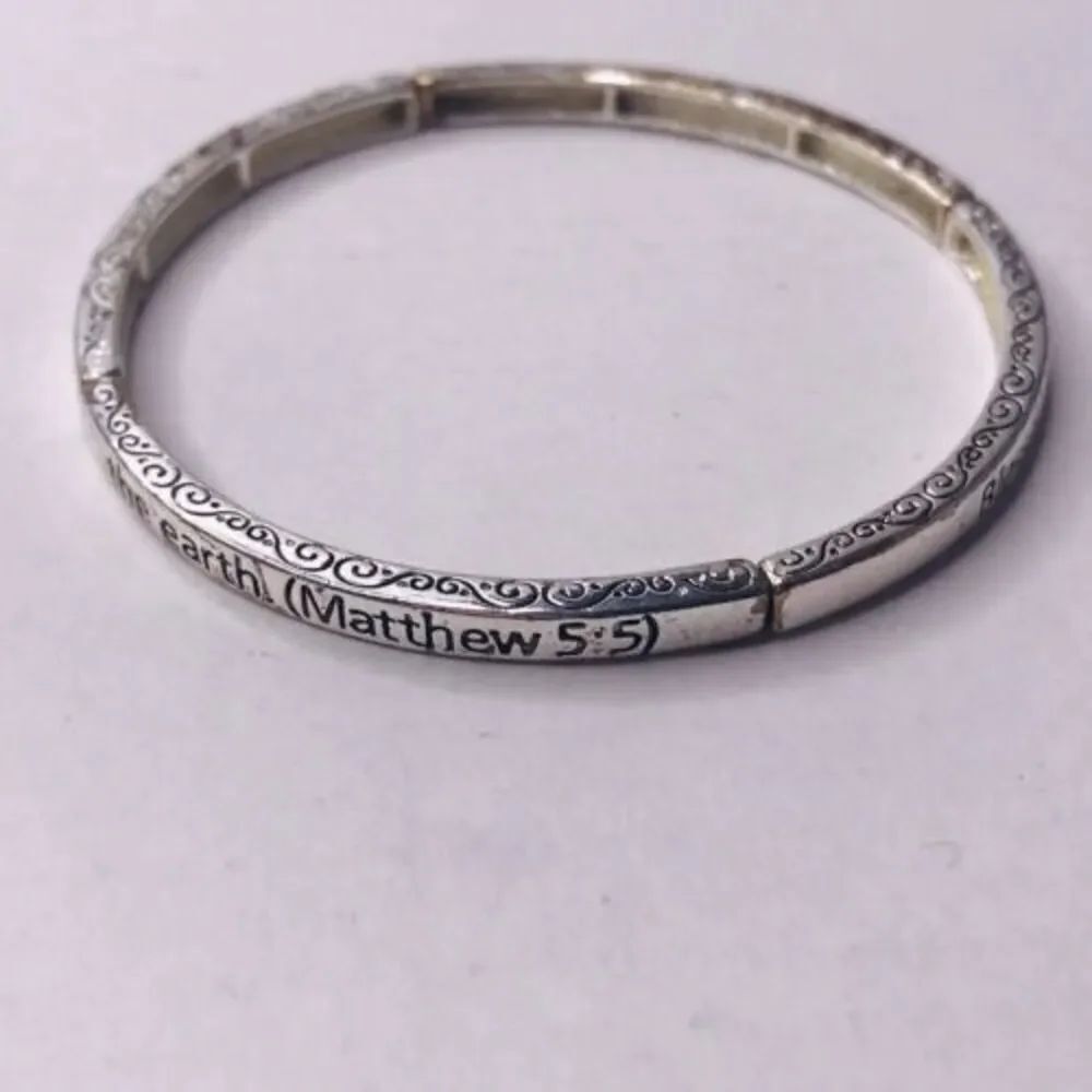 Bundle Sale 3 for $15 | Stackable Religious Stretch Bracelet Matthew 5:5